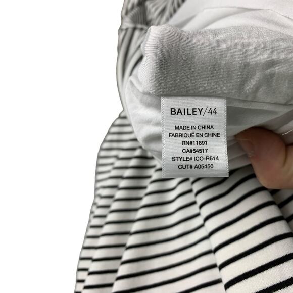 Bailey 44 Maxi Dress S White Black Striped Duststorm Ruched Scoop Neck NWT $198 - Picture 9 of 9